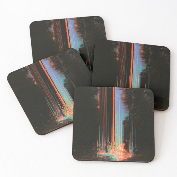 Item preview, Signal Forest – Glitched Neon Landscape designed and sold by AlfiB.