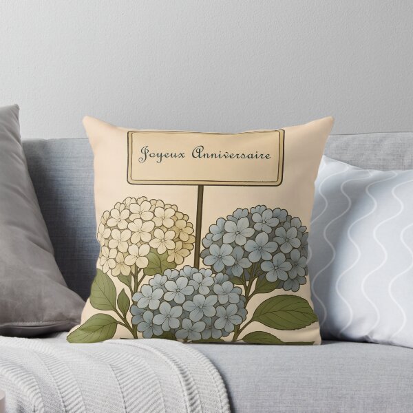 Item preview, Vintage Joyeux Anniversaire Hydrangea – French Birthday Flower designed and sold by EmeraldeaArt.