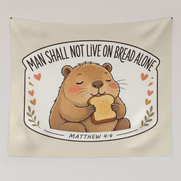 Item preview, Matthew 4:4 Man Shall Not Live On Bread Alone designed and sold by plushism.