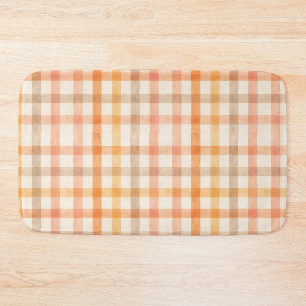 Item preview, Watercolor Plaid Pattern | Peach Coral Apricot Gingham designed and sold by Luv4tete.