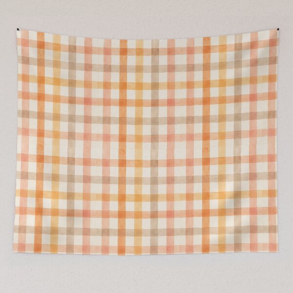 Item preview, Watercolor Plaid Pattern | Peach Coral Apricot Gingham designed and sold by Luv4tete.