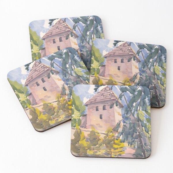 Item preview, Historic Stone Tower among Trees designed and sold by Arsenje.
