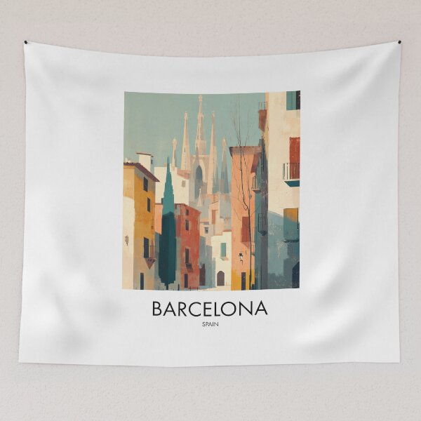 Item preview, Barcelona – Sagrada Familia City Skyline Travel Print, Spain designed and sold by MarkedArtPrints.