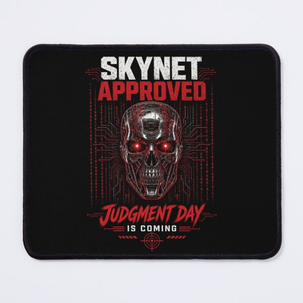 Item preview, Skynet Approved Judgment Day Is Coming - Terminator AI Skull Cyberpunk designed and sold by FakePeopleSuck.