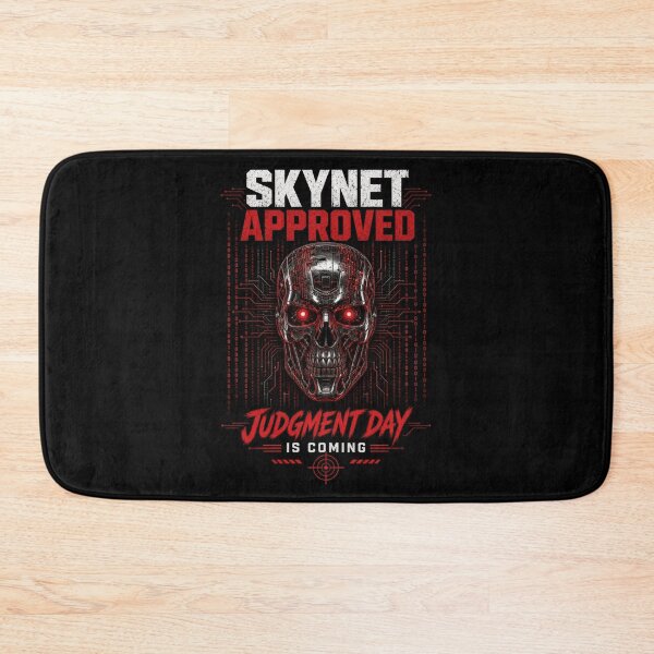 Item preview, Skynet Approved Judgment Day Is Coming - Terminator AI Skull Cyberpunk designed and sold by FakePeopleSuck.