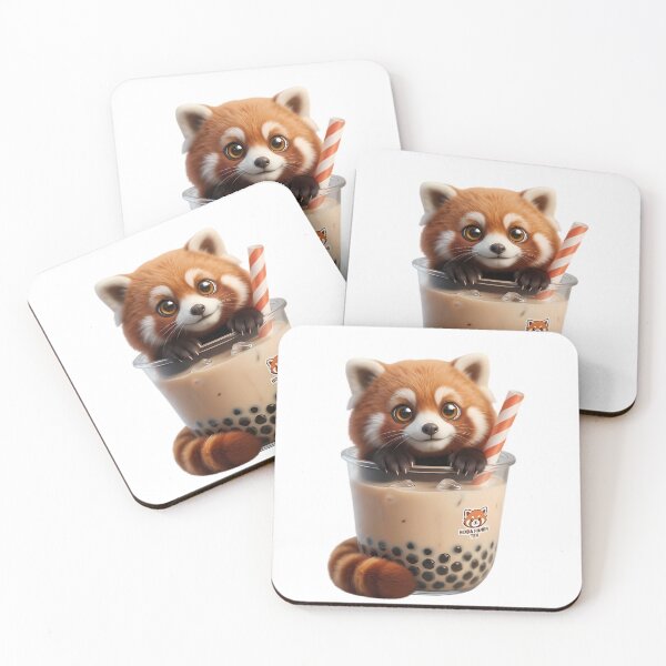 Item preview, Adorable Spherical Cartoon Red Panda Inside a Sweet Boba Cup  designed and sold by HoMya.
