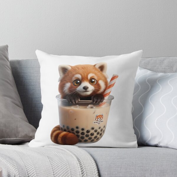 Item preview, Adorable Spherical Cartoon Red Panda Inside a Sweet Boba Cup  designed and sold by HoMya.