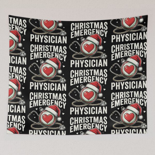 Item preview, Christmas Emergency Physician Nurse Doctor Stethoscope Heart Holiday Design designed and sold by 519xdesign.