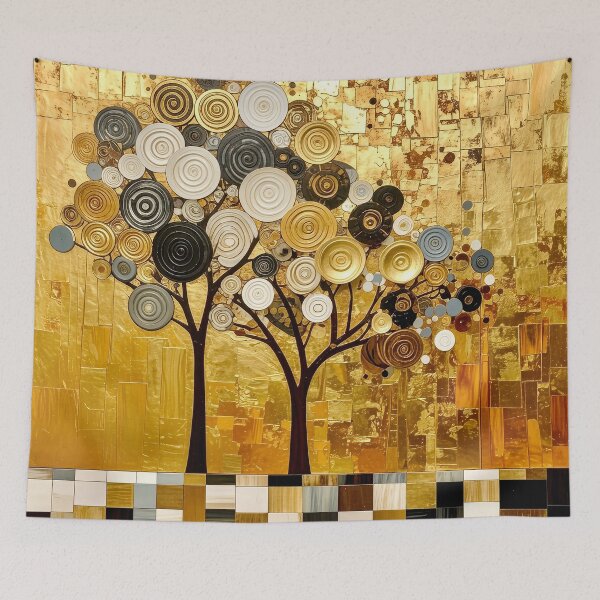 Item preview, Ornate Gold Leaf and Mosaic Circle Tree designed and sold by Vicky Brago-Mitchell®.