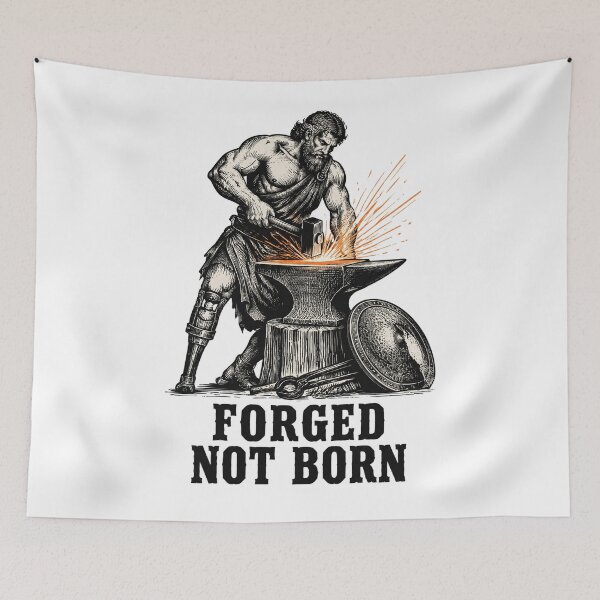Item preview, Forged Not Born Hephaestus Blacksmith God designed and sold by Lolik Designs.