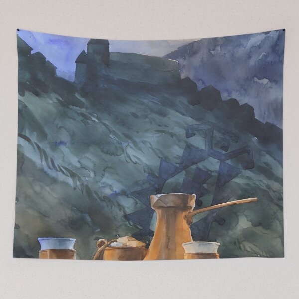 Item preview, Traditional Coffee and Mountain Fortress View designed and sold by Arsenje.