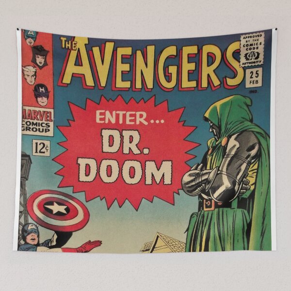 Item preview, The Avengers Comics Dr Doom Marvel Comic Book Original Custom Vintage Movie Poster Art designed and sold by Cool Robot Bro..
