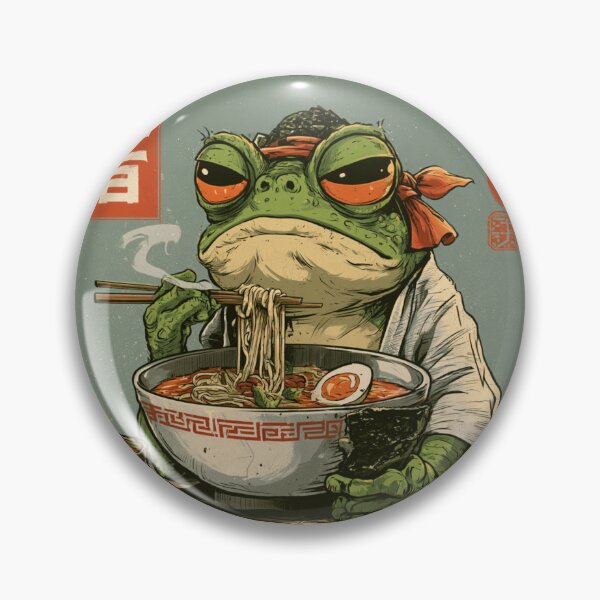 Item preview, Grumpy Frog Eating Ramen – Funny Frog Food Lover designed and sold by AceEye.