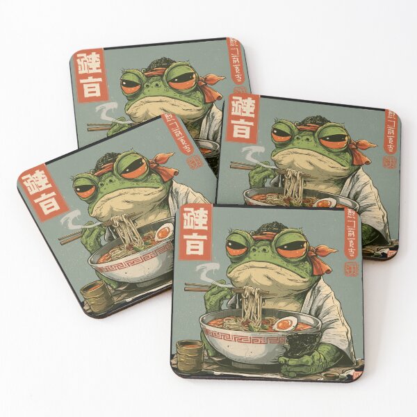 Item preview, Grumpy Frog Eating Ramen – Funny Frog Food Lover designed and sold by AceEye.