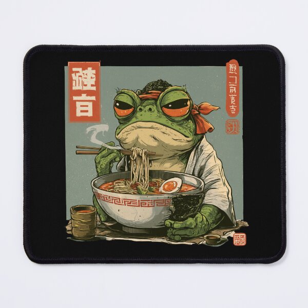 Item preview, Grumpy Frog Eating Ramen – Funny Frog Food Lover designed and sold by AceEye.