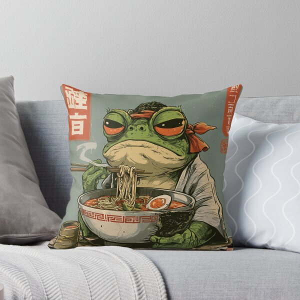 Item preview, Grumpy Frog Eating Ramen – Funny Frog Food Lover designed and sold by AceEye.