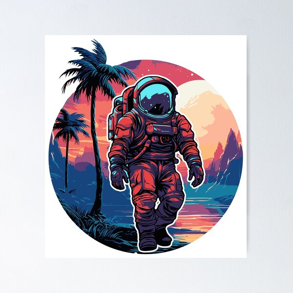 Item preview, Astronaut Walking on Tropical Island Sunset designed and sold by Bright Idea Bazaar.