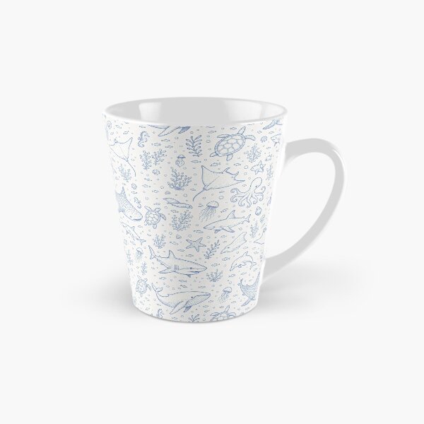 Item preview, Blue Ocean Life Pattern | Nautical Sea Animals & Coastal Line Art designed and sold by Luv4tete.