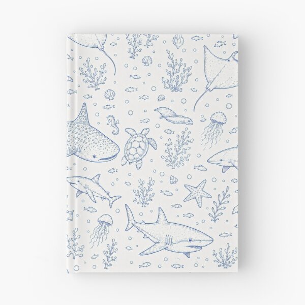 Item preview, Blue Ocean Life Pattern | Nautical Sea Animals & Coastal Line Art designed and sold by Luv4tete.