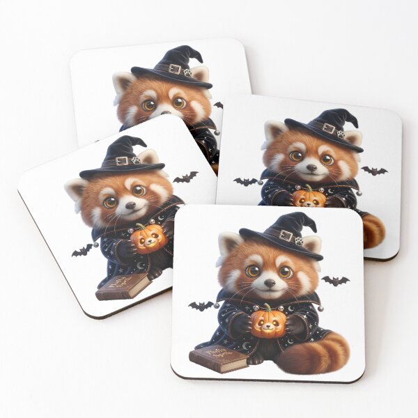 Item preview, Cute Spooky Halloween Red Panda – Kawaii Witch Wizard designed and sold by HoMya.