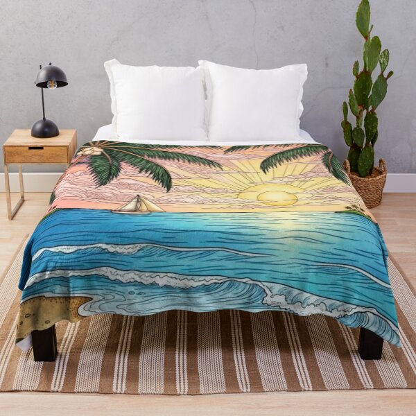 Item preview, Sunset Sail - Tropical Beach and Palm Tree Serenity designed and sold by ScenicRoute66.