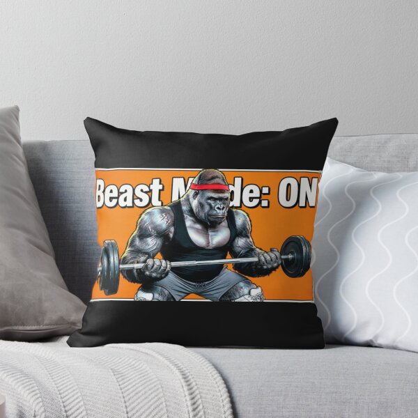 Item preview, Bodybuilding Gorilla "Beast Mode: ON" - Motivational Illustration of a Gym Gorilla Lifting Weights designed and sold by fastansic.