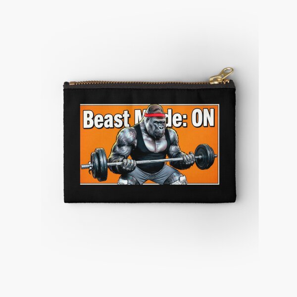 Item preview, Bodybuilding Gorilla "Beast Mode: ON" - Motivational Illustration of a Gym Gorilla Lifting Weights designed and sold by fastansic.