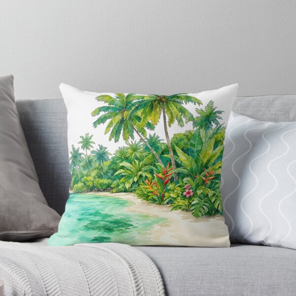 Item preview, Tropical Island Beach Watercolor Design designed and sold by STOXT.