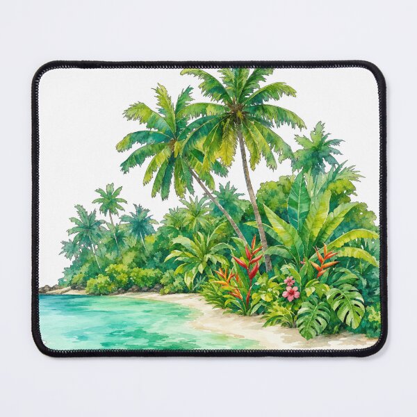 Item preview, Tropical Island Beach Watercolor Design designed and sold by STOXT.
