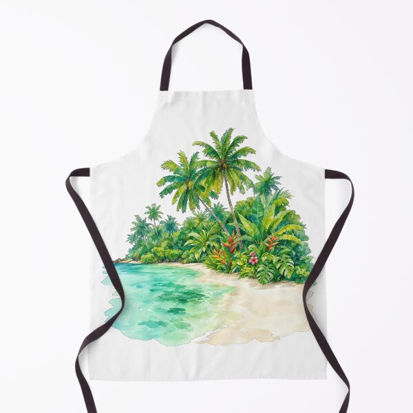 Item preview, Tropical Island Beach Watercolor Design designed and sold by STOXT.