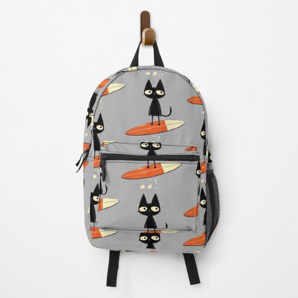 Item preview, Black Cat Surfing – Cute Retro Ocean Wave Surfer Design designed and sold by anemiche.