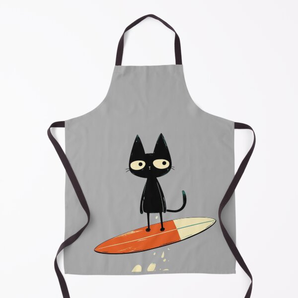 Item preview, Black Cat Surfing – Cute Retro Ocean Wave Surfer Design designed and sold by anemiche.