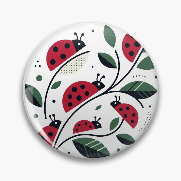 Item preview, Clean design with bright ladybugs on delicate green leaves designed and sold by ElegantOutlines.