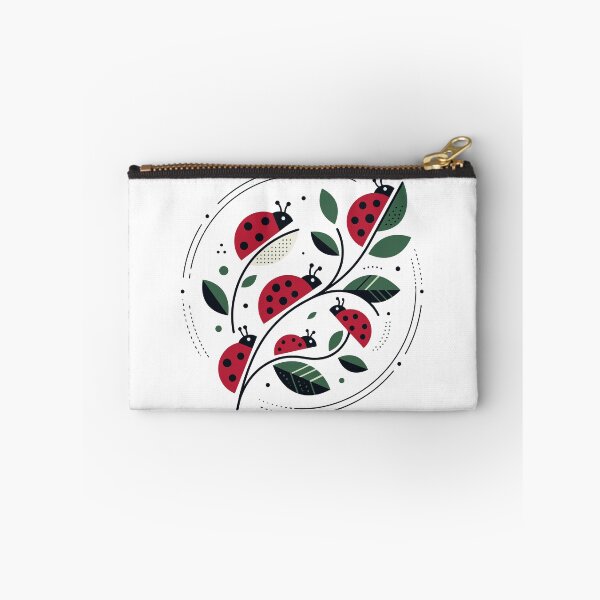 Item preview, Clean design with bright ladybugs on delicate green leaves designed and sold by ElegantOutlines.