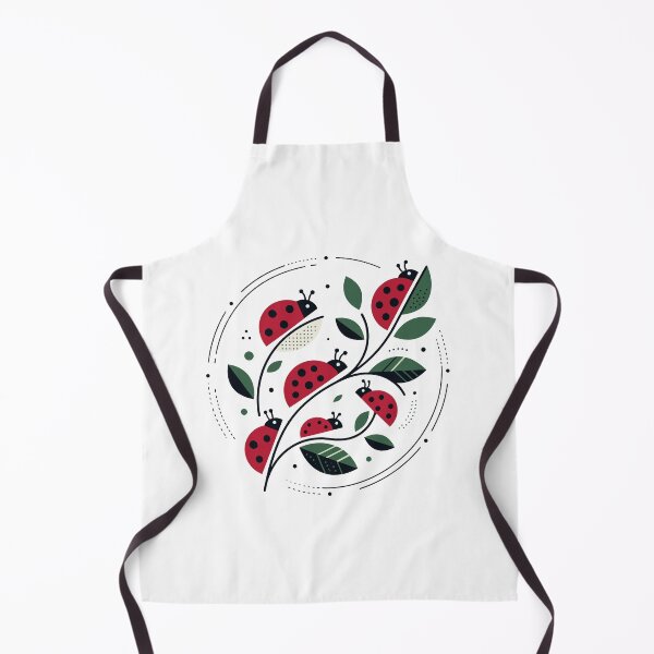 Item preview, Clean design with bright ladybugs on delicate green leaves designed and sold by ElegantOutlines.