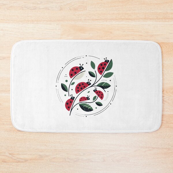 Item preview, Clean design with bright ladybugs on delicate green leaves designed and sold by ElegantOutlines.