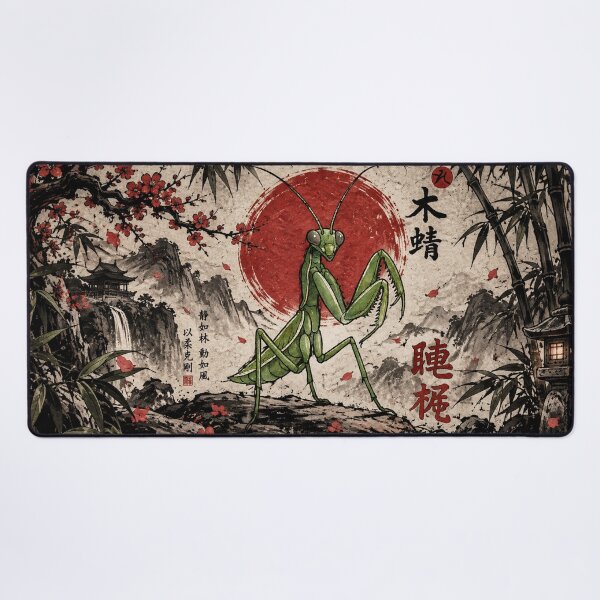 Item preview, Praying Mantis Kung Fu Vintage Chinese Ink designed and sold by Fei Long Design Hub.