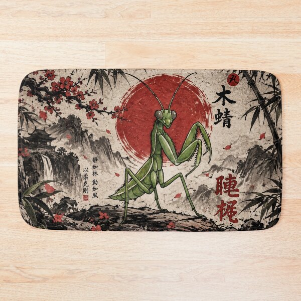 Item preview, Praying Mantis Kung Fu Vintage Chinese Ink designed and sold by Fei Long Design Hub.
