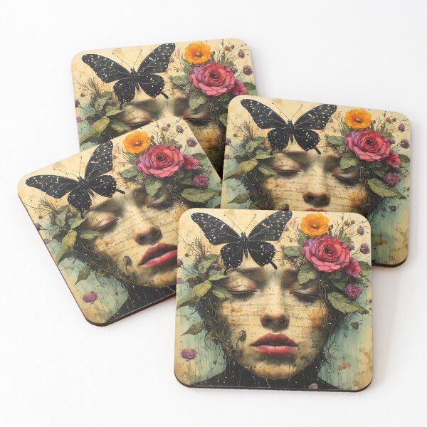 Item preview, Magical Garden Goddess Butterfly Portrait  designed and sold by UrbanTempleArt.