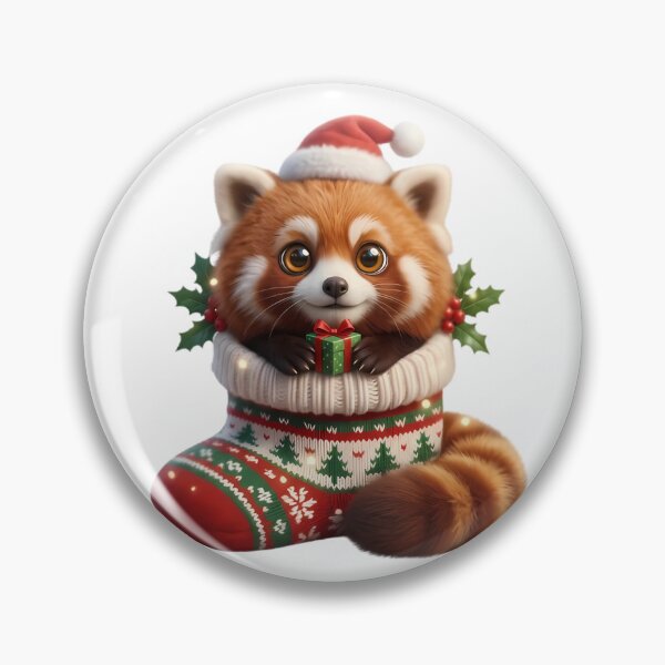 Item preview, Cute Kawaii Christmas Red Panda – Fluffy Winter Santa Hat  designed and sold by HoMya.