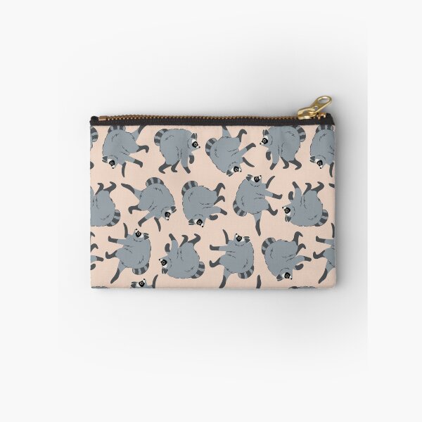 Item preview, Jimothy Raccoons // all over print // pale peach designed and sold by Becca Alessi.