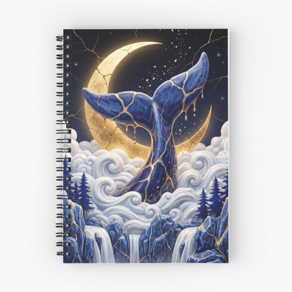 Item preview, Celestial Whale Tail Under Golden Moon designed and sold by ElagoozArt.