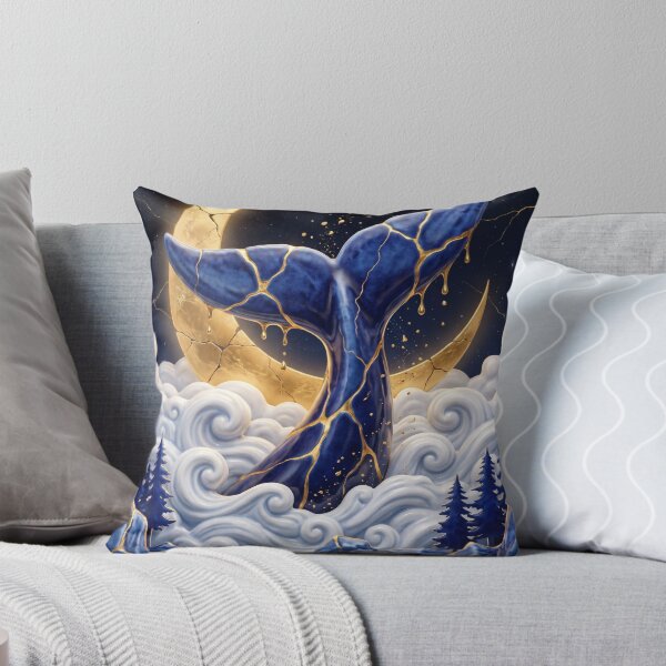 Item preview, Celestial Whale Tail Under Golden Moon designed and sold by ElagoozArt.
