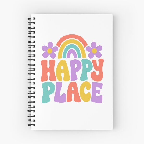 Item preview, Happy Place Retro Rainbow Groovy Quote designed and sold by SayMaria.