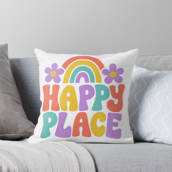 Item preview, Happy Place Retro Rainbow Groovy Quote designed and sold by SayMaria.