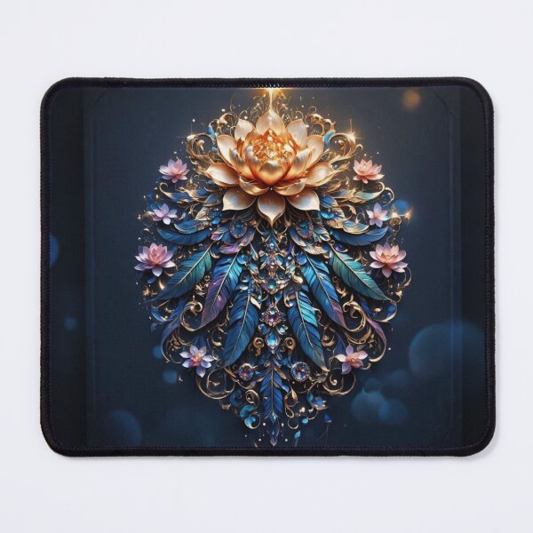 Item preview, Radiant Lotus & Sapphire Plume Digital Art Print designed and sold by KingsArtworx 2.
