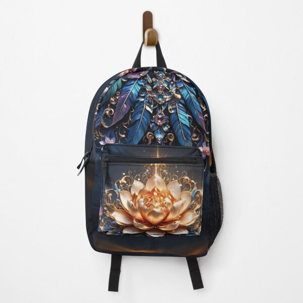 Item preview, Radiant Lotus & Sapphire Plume Digital Art Print designed and sold by KingsArtworx 2.