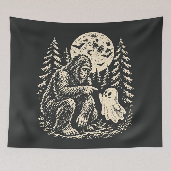Item preview, Bigfoot Sasquatch Boo Ghost Vintage Halloween Cryptid designed and sold by Y-Vibes.