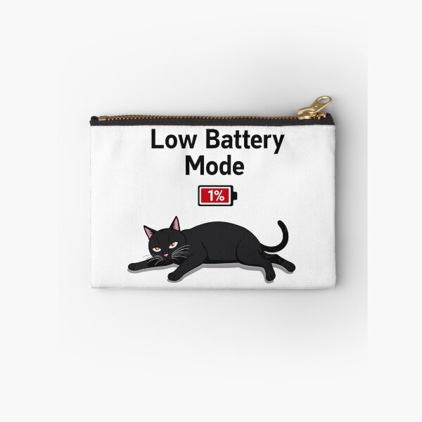 Item preview, Low Battery Mode cat running on empty designed and sold by Prints by Mat.