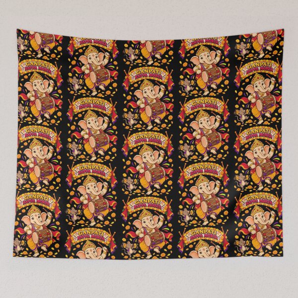 Item preview, Dancing Ganpati Bappa Morya Dhol Ganesh Festival designed and sold by RealestInternet.